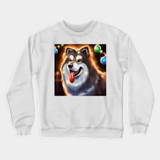 Cute Alaskan Malamute Drawing Crewneck Sweatshirt